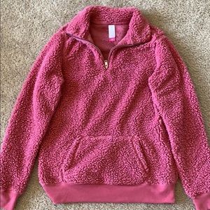 Half zip teddy jacket